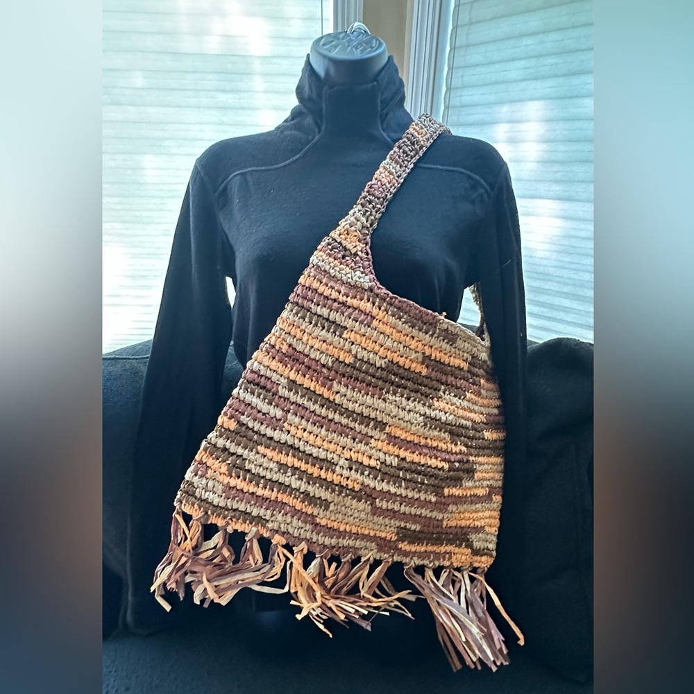 NWOT bohemian multicolored woven shoulder bag